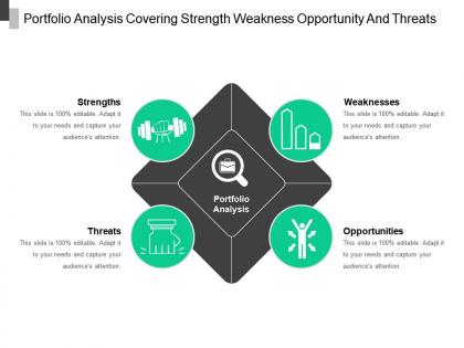 Portfolio analysis covering strength weakness opportunity and threats