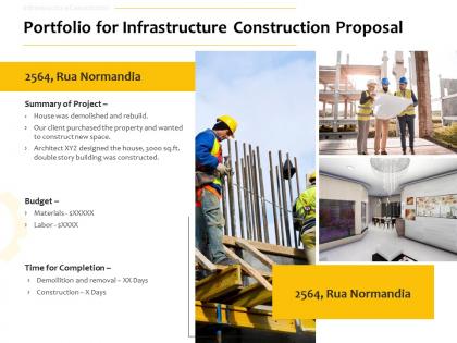 Portfolio for infrastructure construction proposal ppt powerpoint inspiration