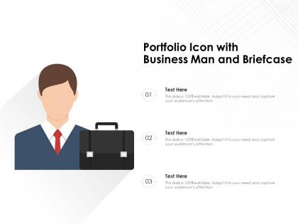 Portfolio icon with business man and briefcase