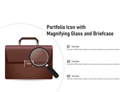Portfolio icon with magnifying glass and briefcase