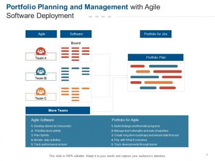 Portfolio planning and management with agile software deployment