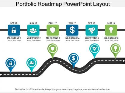 Portfolio roadmap powerpoint layout