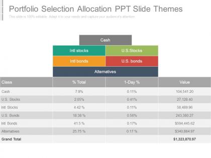 Portfolio selection allocation ppt slide themes