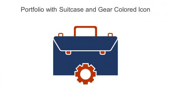 Portfolio With Suitcase And Gear Colored Icon In Powerpoint Pptx Png And Editable Eps Format