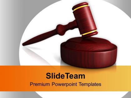 Portrayal of judges wooden gavel powerpoint templates ppt themes and graphics 0213