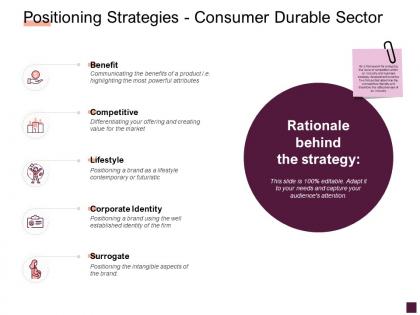 Positioning strategies consumer durable sector lifestyle ppt powerpoint slides