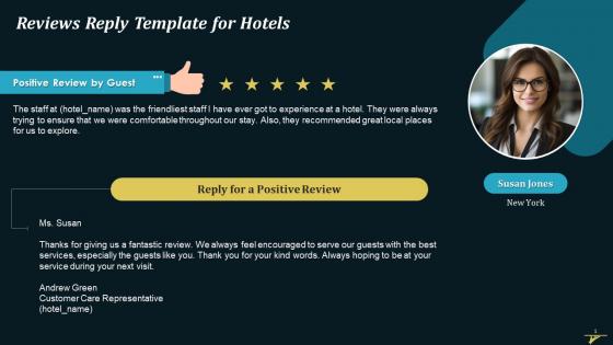 Positive Guest Review Reply Template Training Ppt
