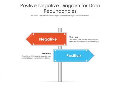 Positive negative diagram for data redundancies infographic template