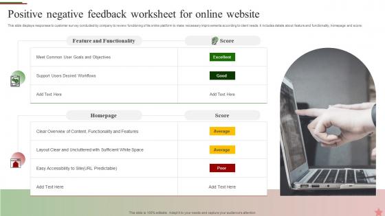 Positive Negative Feedback Worksheet For Online Website