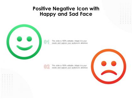 Positive negative icon with happy and sad face