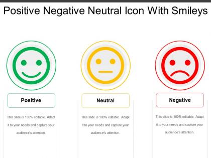 Positive negative neutral icon with smileys