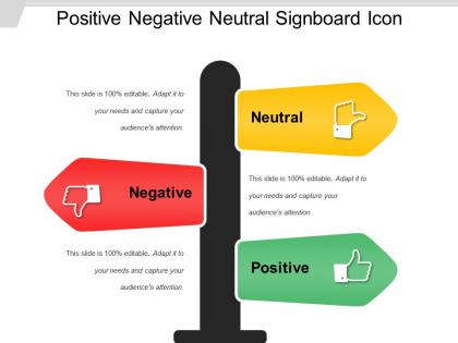 Positive negative neutral signboard icon