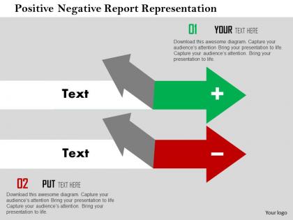 Positive negative report representation flat powerpoint design