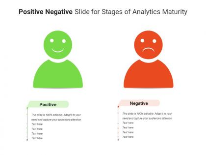 Positive negative slide for stages of analytics maturity infographic template