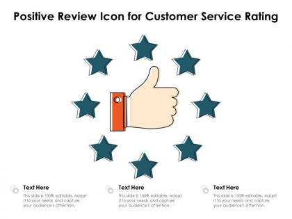 Positive review icon for customer service rating