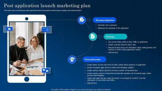 Post Application Launch Marketing Plan App Development And Marketing Solution