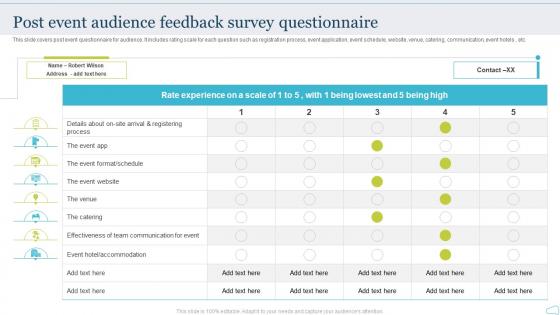 Post Event Audience Feedback Survey Questionnaire