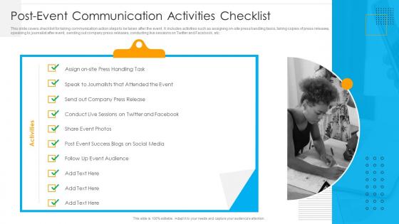 Post Event Communication Activities Checklist Organizational Event Communication Strategies