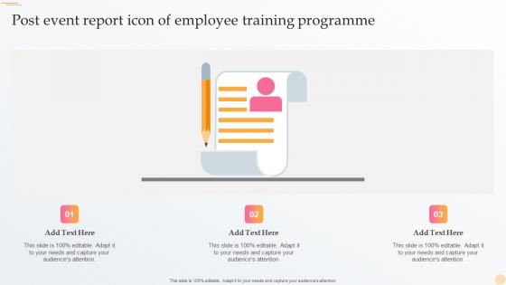 Post Event Report Icon Of Employee Training Programme