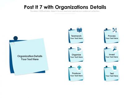 Post it 7 with organizations details