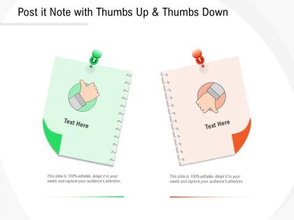Post it note with thumbs up and thumbs down