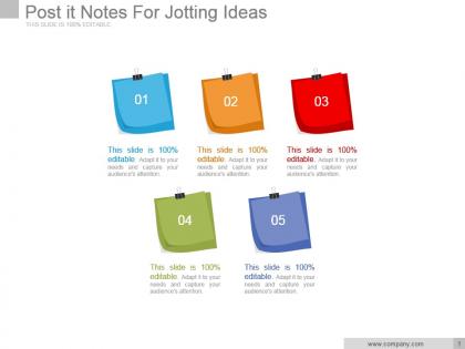 Post it notes for jotting ideas powerpoint slide inspiration