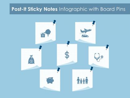 Post it sticky notes infographic with board pins