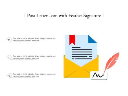 Post letter icon with feather signature