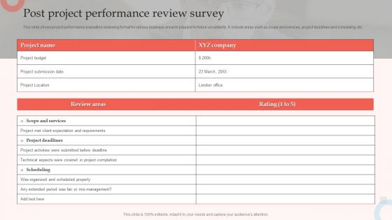Post Project Performance Review Survey