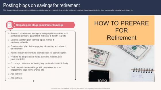Posting Blogs On Savings For Retirement Sales Outreach Plan For Boosting Customer Strategy SS