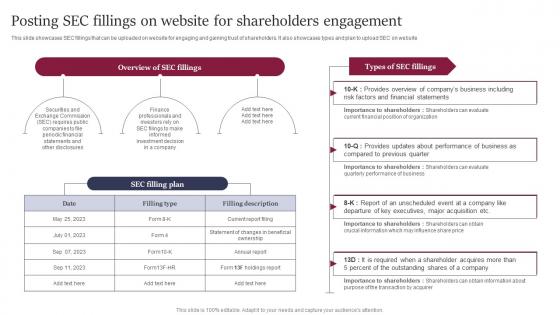 Posting Sec Fillings On Website For Shareholders Engagement Leveraging Website And Social Media