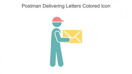 Postman Delivering Letters Colored Icon In Powerpoint Pptx Png And Editable Eps Format