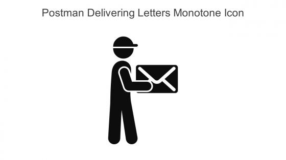 Postman Delivering Letters Monotone Icon In Powerpoint Pptx Png And Editable Eps Format