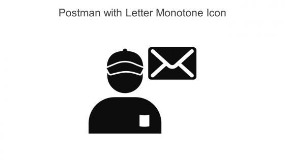 Postman With Letter Monotone Icon In Powerpoint Pptx Png And Editable Eps Format