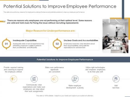 Potential solutions to improve employee performance performance coaching to improve