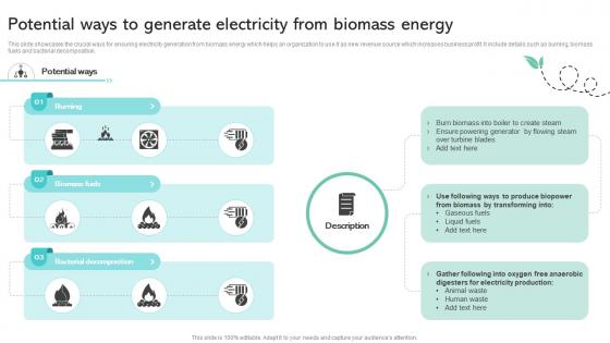 Potential Ways To Generate Electricity From Biomass Energy