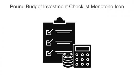 Pound Budget Investment Checklist Monotone Icon In Powerpoint Pptx Png And Editable Eps Format