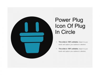 Power plug icon of plug in circle