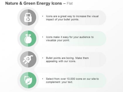 Power plug leaves nature environment ppt icons graphics