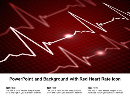 Powerpoint and background with red heart rate icon