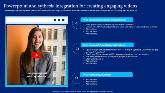 Powerpoint And Sythesia Integration For Creating Implementing Synthesia AI SS V