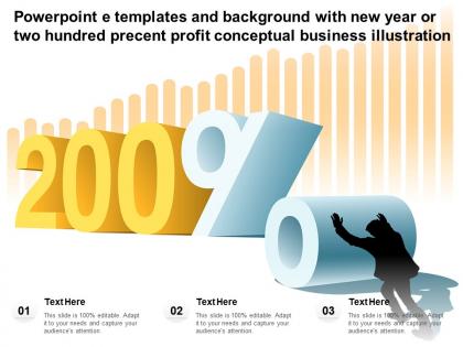 Powerpoint e templates with new year or two hundred precent profit conceptual business illustration