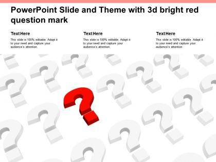Powerpoint slide and theme with 3d bright red question mark
