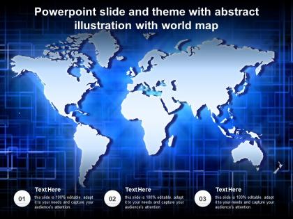 Powerpoint slide and theme with abstract illustration with world map