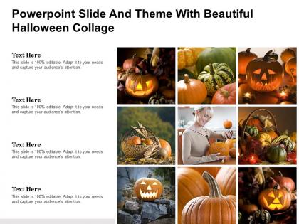 Powerpoint slide and theme with beautiful halloween collage