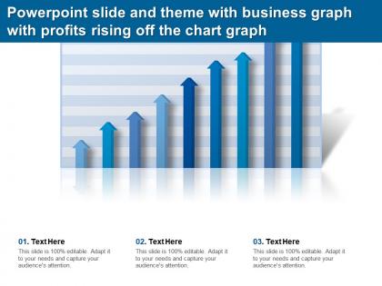 Powerpoint slide and theme with business graph with profits rising off the chart graph