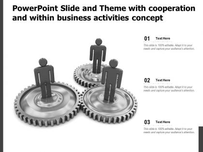 Powerpoint slide and theme with cooperation and within business activities concept