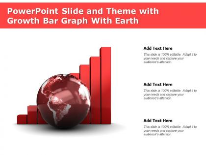 Powerpoint slide and theme with growth bar graph with earth