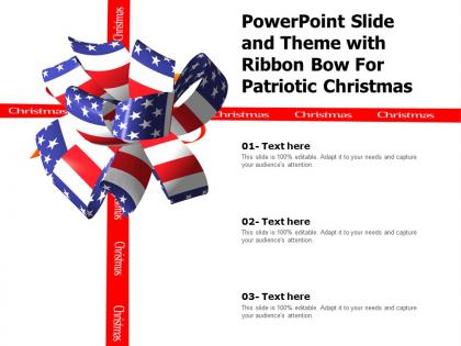 Powerpoint slide and theme with ribbon bow for patriotic christmas