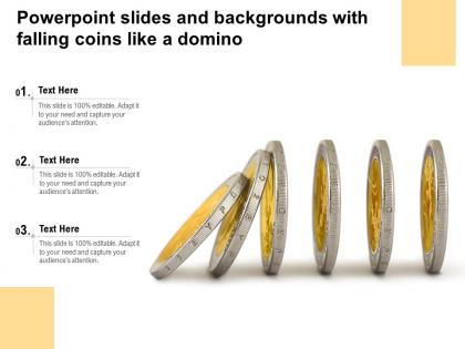 Powerpoint slides and backgrounds with falling coins like a domino
